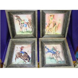 4 rustic framed prints