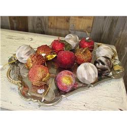 Silver Tray & Decorative Ornaments