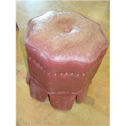 Western Tooled Style Padded Footstool