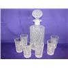 Image 1 : Pressed Glass Decanter w/6 Glasses