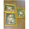 Image 1 : 3 Floral Oil on Canvas Paintings