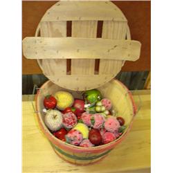 Old Apple Basket full of Decorative Fruit
