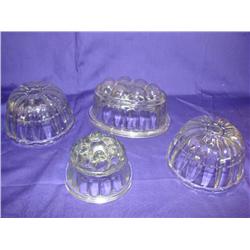 4 Glass Aspic Molds
