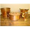 Image 1 : Copper Bucket, Teapot & Sauce Pot