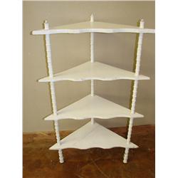 White Corner Shelf Made of Spools