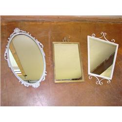3 Metal Framed Mirrors