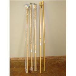 5 NEW Wood Flag Poles
