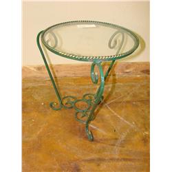Small Metal Glass Top Table