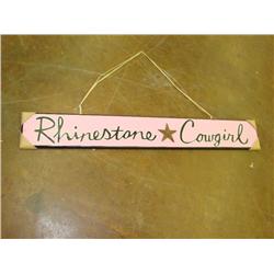 Pink "Rhinestone Cowgirl" Painted Sign