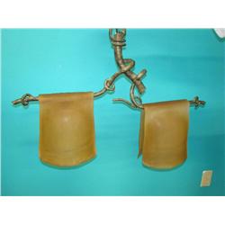 Heavy Iron & Glass Chandelier