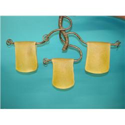 Heavy Iron & Glass Chandelier