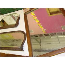 3 Mirrors in Wood Frames - as is