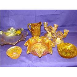 Large lot of Depression Glassware (7 items total)