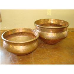 2 Hammered Copper Pots