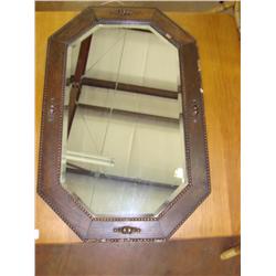 Wood Framed Beveled Mirror