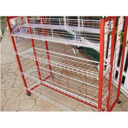 Metal Store Rack on Casters