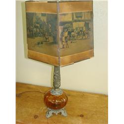 Lamp w/Shade (Shade has Stagecoach Design)