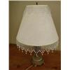 Image 1 : Lamp w/Marble Base & Fringe Shade