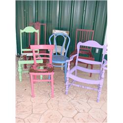 7 Brightly Painted Chairs