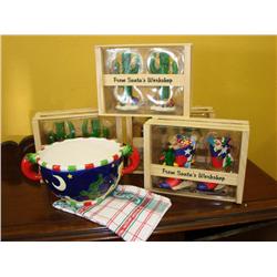 New in box-Christmas Candles & Lg. Holiday Bowl