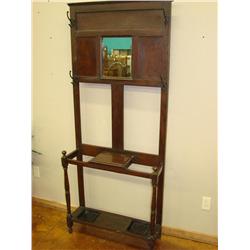 Hall Tree with Mirror & Drip Pans