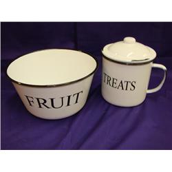 Black & White Enamel Bowls