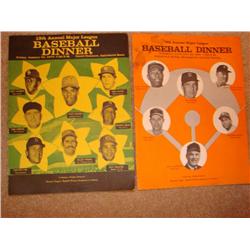 2 Baseball Major League Dinner Programs ('68 & '73)