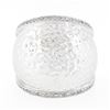 Image 4 : 14K White Gold 0.39 ctw Hammered Finish w/ Diamond Sides Wide Dome Bombe Band Ri