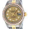 Image 2 : Rolex Ladies Quickset Two Tone Champagne 1 ctw Diamond Datejust Wristwatch 26MM