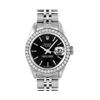 Image 2 : Rolex Ladies Quickset Stainless Steel Black Dial Diamond Bezel Date Watch 26MM