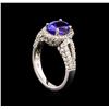 Image 4 : 14KT White Gold 2.14 ctw Tanzanite and Diamond Ring