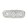 Image 4 : Antique Edwardian Platinum & 14K Gold 0.35 ctw Diamond Filigree 3 Stone Band Rin