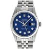 Image 3 : Rolex Mens Stainless Steel 36MM Blue Diamond Datejust Wristwatch
