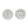 Image 1 : 18k White Gold 0.80 ctw Round Brilliant Cut Diamond Halo Cluster Stud Earrings