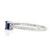 Image 4 : NEW 14K White Gold 0.59 ctw Square Step Cut Sapphire Solitaire & Diamond Ring