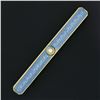 Image 4 : Antique Art Nouveau 14k Gold Seed Pearl & Blue Enamel Textured Bar Pin Brooch