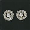 Image 2 : Antique Victorian 14k TT Gold 0.55 ctw Old Diamond Flower Cluster Stud Earrings