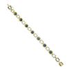 Image 6 : Vintage 18K & 14K TT Gold Round Bezel Sapphire & Baguette Diamond Link Bracelet
