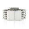 Image 7 : 14k White Gold 0.26 ctw Pave Diamond Square 5 Row Snake Link Wide Cigar Band Rin