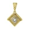 Image 4 : Vintage 14K Gold Inlaid Black Onyx & 0.28 ctw Bezel Round Diamond Enhancer Penda