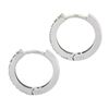 Image 5 : NEW Classic 14k White Gold .20 ctw Pave Diamond 12.2mm Petite Huggie Hoop Earrin