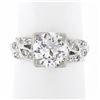 Image 2 : Vintage Platinum 1.67 ctw GIA European Diamond w/ Marquise Accents Engagement Ri
