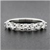 Image 2 : NEW Platinum 1.12 ctw Round Shared Prong Diamond Low Profile Wedding Band Ring