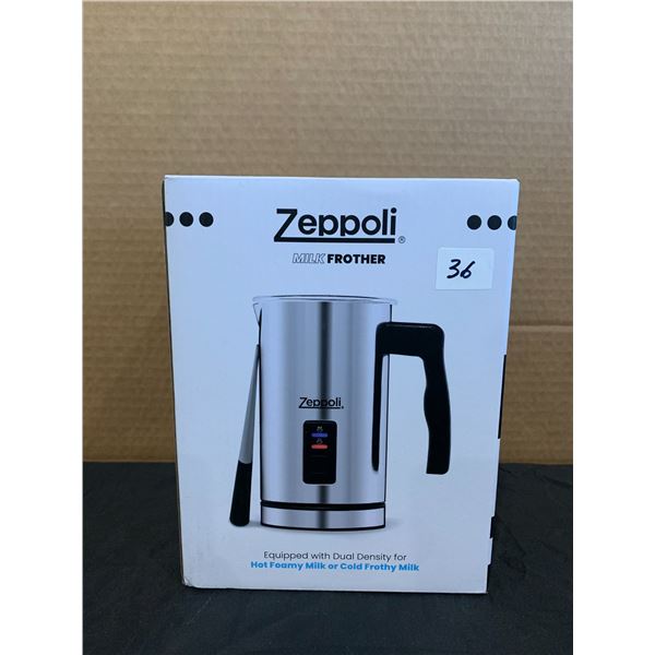 Zeppoli Milk Frother - Equipped With Dual Density Hot Or Cold Frothy Milk