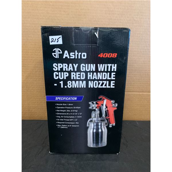 Astro Spray Gun With Cup Red Handle -1.8mm Nozzle 4008