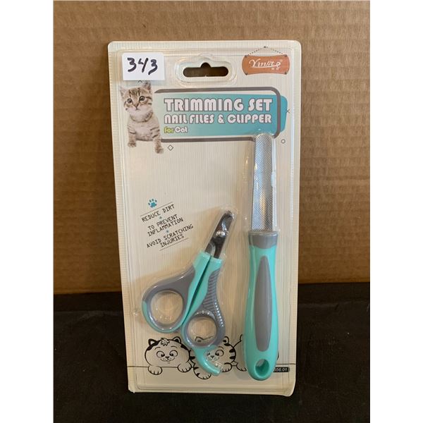 Teal Color Cat Nail Clippers & File