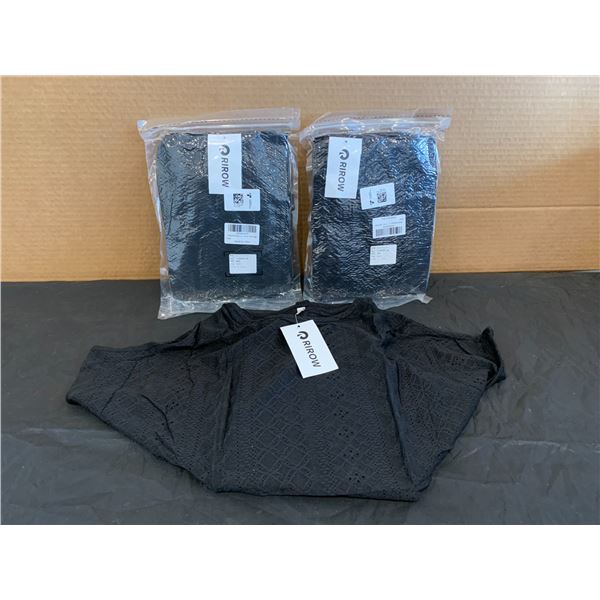 3 x Rirow Womens Tank Tops Spaghetti Strap XL Black