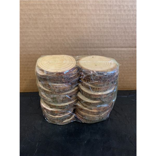 Unfinished Wood Slices For Engraving / Decorating 40 PCS