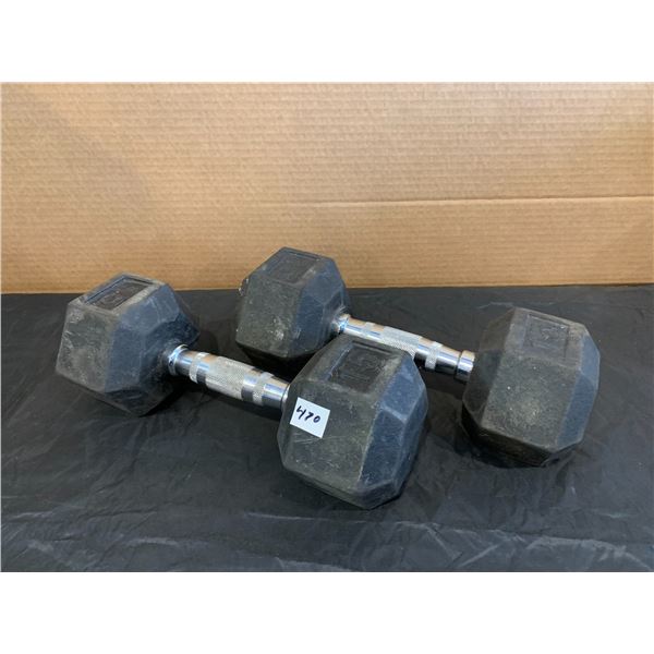 Pair of 2 15 Pound Dumbells Weight Lifting