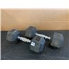 Image 1 : Pair of 2 15 Pound Dumbells Weight Lifting